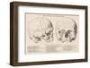 Gall's Phrenological System - the Skull Seen from Side and Front-null-Framed Photographic Print