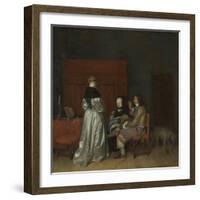Gallant Conversation, known as ‘The Paternal Admonition’, C.1654-Gerard ter Borch-Framed Giclee Print