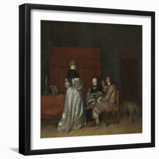 Gallant Conversation, known as ‘The Paternal Admonition’, C.1654-Gerard ter Borch-Framed Giclee Print