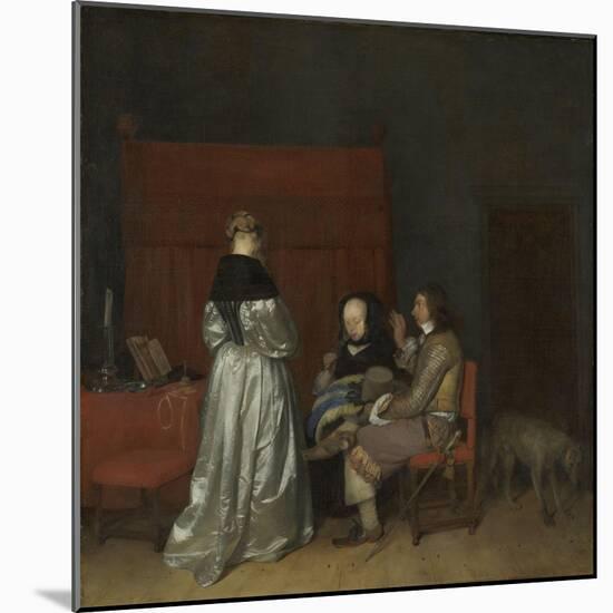 Gallant Conversation, known as ‘The Paternal Admonition’, C.1654-Gerard ter Borch-Mounted Giclee Print