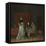 Gallant Conversation, known as ‘The Paternal Admonition’, C.1654-Gerard ter Borch-Framed Stretched Canvas