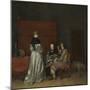 Gallant Conversation, known as the Paternal Admonition-Gerard ter Borch II-Mounted Art Print