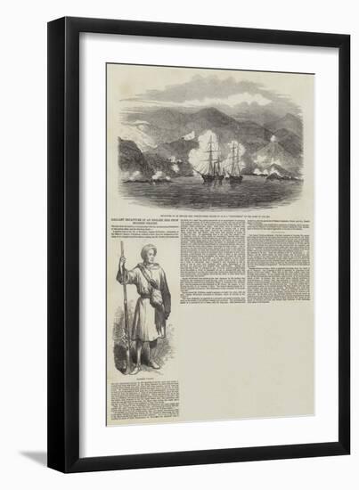 Gallant Recapture of an English Brig from Moorish Pirates-null-Framed Giclee Print