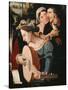 Gallant Scene or The Five Senses (Lute player and couple)-null-Stretched Canvas