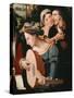 Gallant Scene or The Five Senses (Lute player and couple)-null-Stretched Canvas