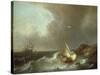 Galleon in Stormy Seas-Jan Claes Rietschoof-Stretched Canvas