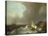 Galleon in Stormy Seas-Jan Claes Rietschoof-Stretched Canvas