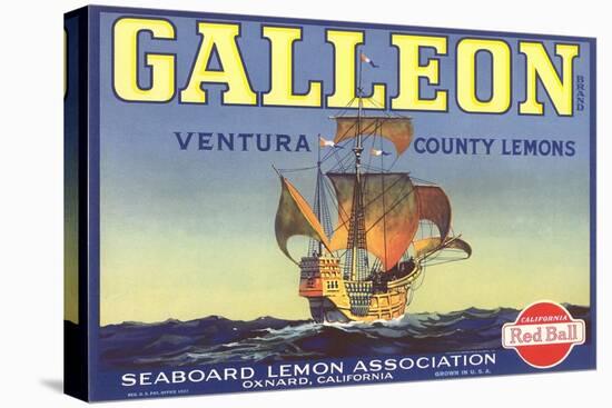 Galleon Lemon Label-null-Stretched Canvas