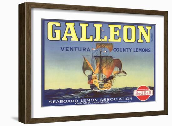 Galleon Lemon Label-null-Framed Art Print