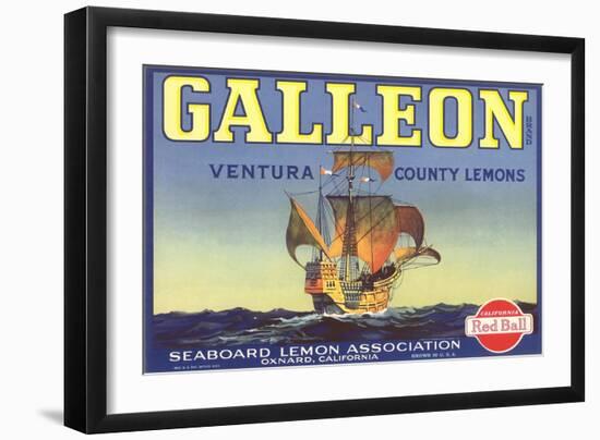 Galleon Lemon Label-null-Framed Art Print