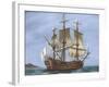 Galleon Saint Lucia. 17th Century. Coloured. Italy-null-Framed Giclee Print