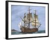 Galleon Saint Lucia. 17th Century. Coloured. Italy-null-Framed Giclee Print