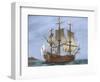 Galleon Saint Lucia. 17th Century. Coloured. Italy-null-Framed Giclee Print