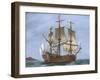 Galleon Saint Lucia. 17th Century. Coloured. Italy-null-Framed Giclee Print