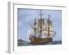 Galleon Saint Lucia. 17th Century. Coloured. Italy-null-Framed Giclee Print