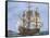 Galleon Saint Lucia. 17th Century. Coloured. Italy-null-Framed Stretched Canvas