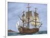 Galleon Saint Lucia. 17th Century. Coloured. Italy-null-Framed Giclee Print