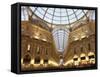 Galleria Vittorio Emanuele at Dusk, Milan, Lombardy, Italy, Europe-Vincenzo Lombardo-Framed Stretched Canvas