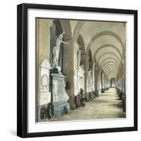 Gallery in the Monumental Cemetery of Staglieno, Genoa (Italy), Circa 1890-Leon, Levy et Fils-Framed Photographic Print
