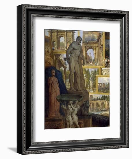 Gallery of Sights of Ancient Rome, Commissioned by Patron Abbot De Canillac, 1758-Giovanni Paolo Pannini-Framed Giclee Print