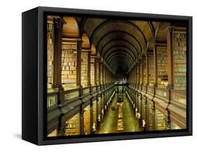 Gallery of the Old Library, Trinity College, Dublin, County Dublin, Eire (Ireland)-Bruno Barbier-Framed Stretched Canvas