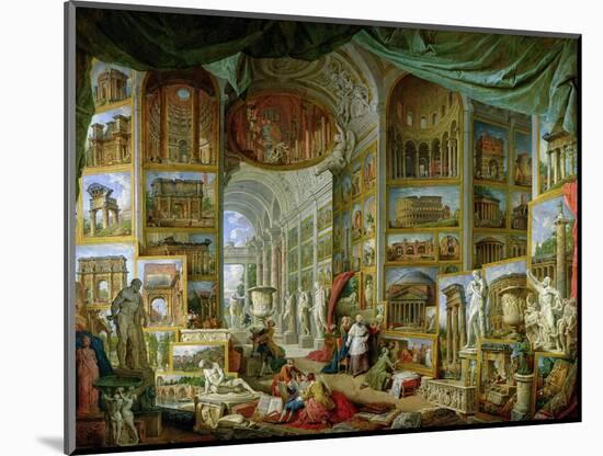 Gallery of Views of Ancient Rome, 1758-Giovanni Paolo Pannini-Mounted Giclee Print