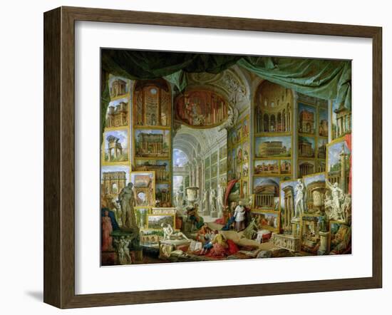 Gallery of Views of Ancient Rome, 1758-Giovanni Paolo Pannini-Framed Giclee Print