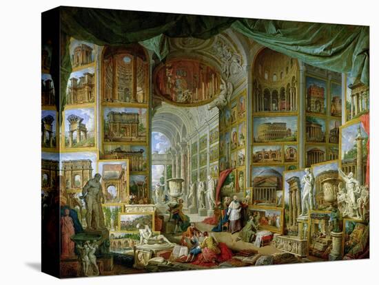 Gallery of Views of Ancient Rome, 1758-Giovanni Paolo Pannini-Stretched Canvas