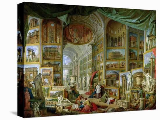 Gallery of Views of Ancient Rome, 1758-Giovanni Paolo Pannini-Stretched Canvas