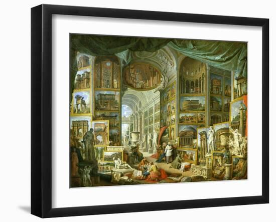 Gallery of Views of Ancient Rome, 1758-Giovanni Paolo Pannini-Framed Giclee Print