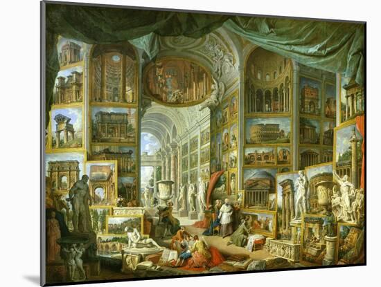 Gallery of Views of Ancient Rome, 1758-Giovanni Paolo Pannini-Mounted Giclee Print