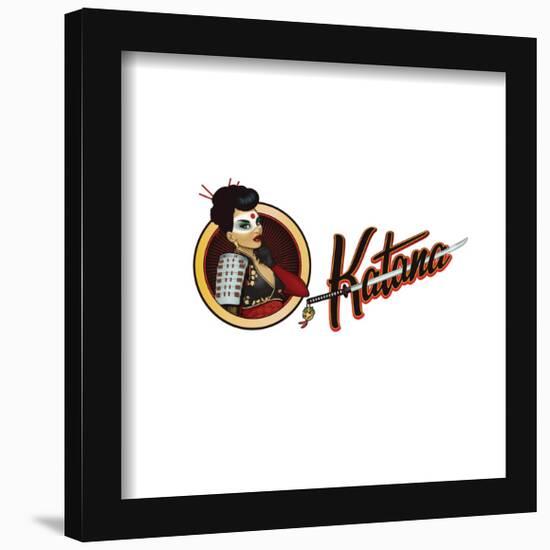 Gallery Pops DC Comics Bombshells - Katana - Pinup Badge Wall Art-Trends International-Framed Gallery Pops