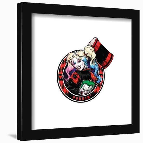 Gallery Pops DC Comics Harley Quinn - Puddin' Badge Wall Art-Trends International-Framed Gallery Pops