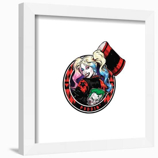 Gallery Pops DC Comics Harley Quinn - Puddin' Badge Wall Art-Trends International-Framed Gallery Pops