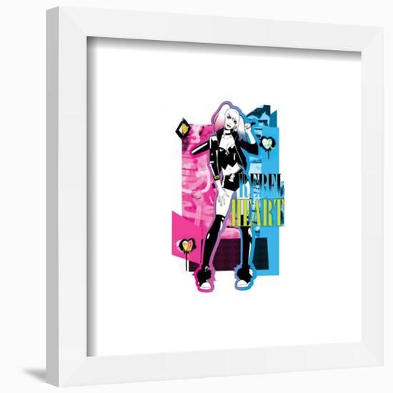 Gallery Pops DC Comics - Harley Quinn Rebel Heart Collage Wall Art-Trends International-Framed Gallery Pops