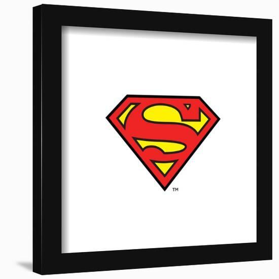 Gallery Pops DC Comics Superman - Classic S-Shield Logo Wall Art-Trends International-Framed Gallery Pops