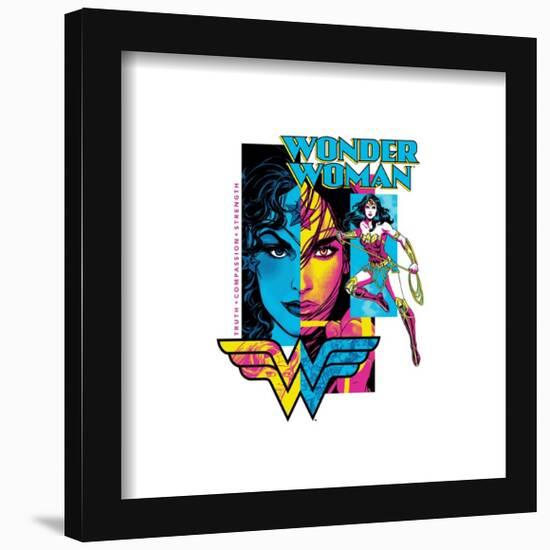 Gallery Pops DC Comics Wonder Woman - Truth Compassion Strength CMYK Graphic Wall Art-Trends International-Framed Gallery Pops