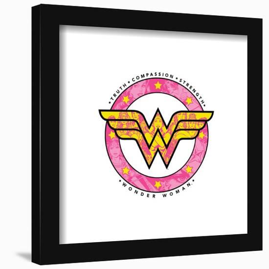 Gallery Pops DC Comics Wonder Woman - Truth Compassion Strength Comic Mosaic Icon Wall Art-Trends International-Framed Gallery Pops