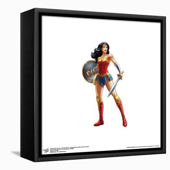 Gallery Pops DC Comics Wonder Woman - Wonder Woman With Sword and Shield Wall Art-Trends International-Framed Stretched Canvas