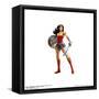 Gallery Pops DC Comics Wonder Woman - Wonder Woman With Sword and Shield Wall Art-Trends International-Framed Stretched Canvas