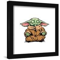 Gallery Pops Disney 100th Anniversary Star Wars - Butcher Billy Grogu Meditate Wall Art-Trends International-Framed Gallery Pops