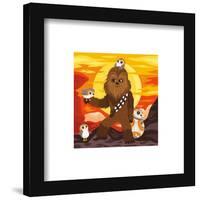 Gallery Pops Disney 100th Anniversary Star Wars - Helen Dardik Chewbacca BB-8 Wall Art-Trends International-Framed Gallery Pops
