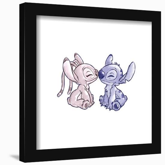 Gallery Pops Disney Lilo & Stitch - Angel and Stitch Color Sketch Wall Art-Trends International-Framed Gallery Pops