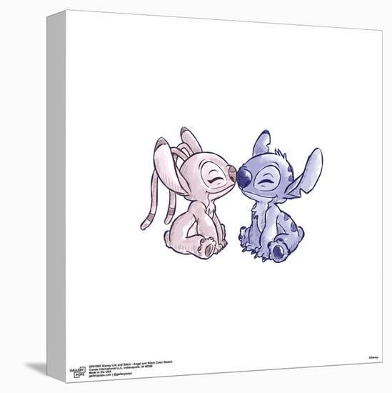 Gallery Pops Disney Lilo & Stitch - Angel and Stitch Color Sketch Wall Art-Trends International-Stretched Canvas