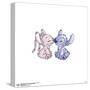 Gallery Pops Disney Lilo & Stitch - Angel and Stitch Color Sketch Wall Art-Trends International-Stretched Canvas