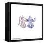 Gallery Pops Disney Lilo & Stitch - Angel and Stitch Color Sketch Wall Art-Trends International-Framed Stretched Canvas