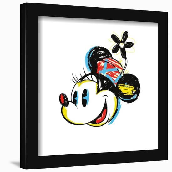 Gallery Pops Disney Mickey and Friends - Ink & Scribble Minnie Mouse Face Wall Art-Trends International-Framed Gallery Pops