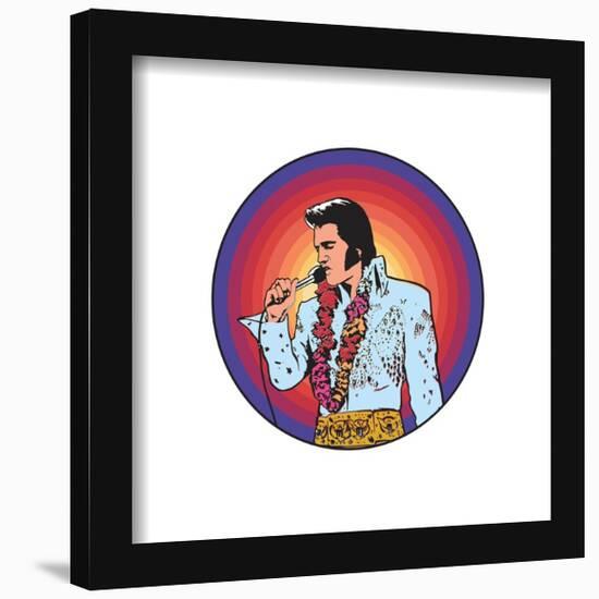 Gallery Pops Elvis Presley - Aloha From Hawaii Illustrated Badge Wall Art-Trends International-Framed Gallery Pops