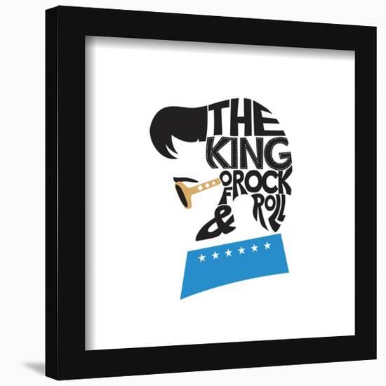 Gallery Pops Elvis Presley - King of Rock & Roll Type Portrait Wall Art-Trends International-Framed Gallery Pops