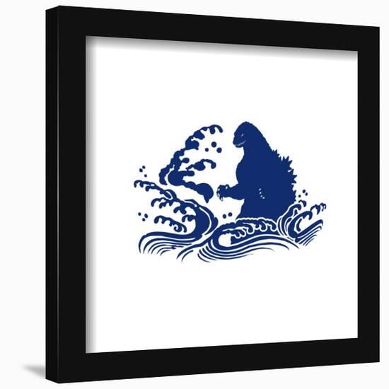 Gallery Pops Godzilla - Traditional Japanese Godzilla Wave Wall Art-Trends International-Framed Gallery Pops